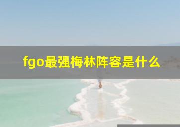 fgo最强梅林阵容是什么