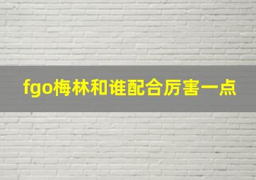 fgo梅林和谁配合厉害一点