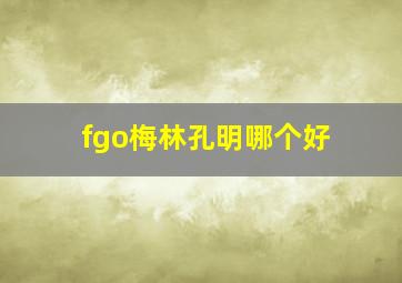 fgo梅林孔明哪个好