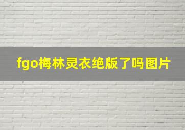 fgo梅林灵衣绝版了吗图片