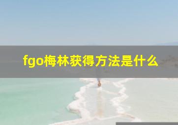 fgo梅林获得方法是什么