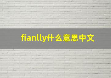 fianlly什么意思中文