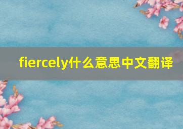 fiercely什么意思中文翻译