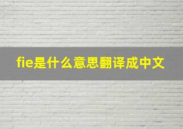 fie是什么意思翻译成中文