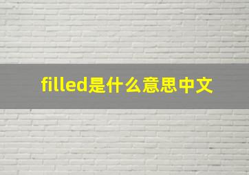 filled是什么意思中文