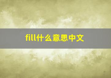 fill什么意思中文