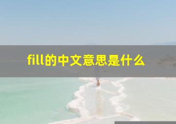 fill的中文意思是什么