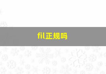 fil正规吗