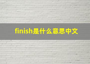 finish是什么意思中文