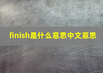 finish是什么意思中文意思