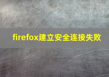 firefox建立安全连接失败