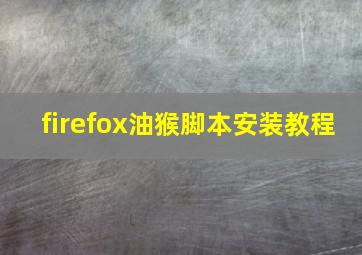 firefox油猴脚本安装教程