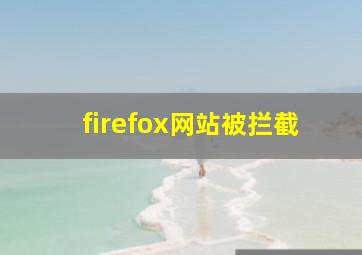 firefox网站被拦截