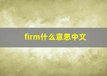 firm什么意思中文