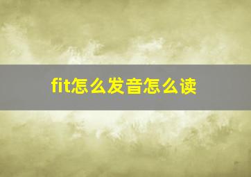 fit怎么发音怎么读