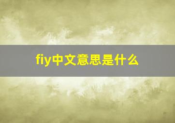 fiy中文意思是什么