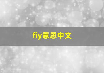 fiy意思中文