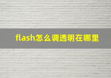 flash怎么调透明在哪里