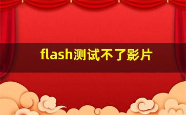 flash测试不了影片