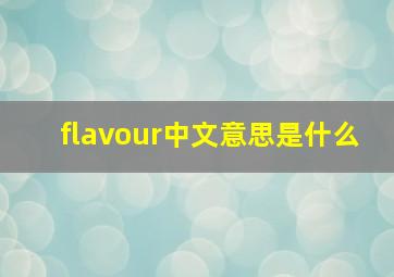 flavour中文意思是什么