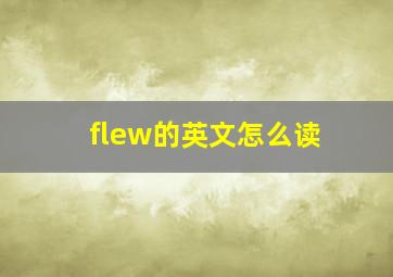 flew的英文怎么读