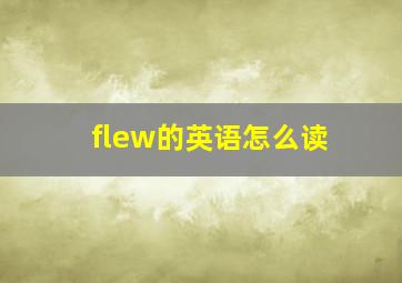 flew的英语怎么读