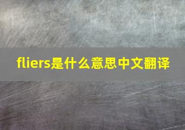 fliers是什么意思中文翻译