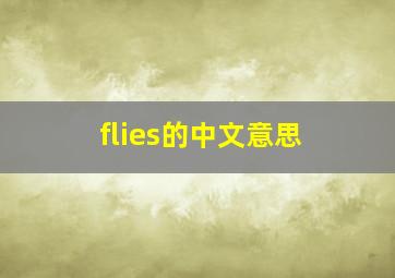 flies的中文意思