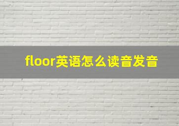 floor英语怎么读音发音