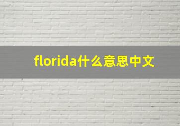 florida什么意思中文