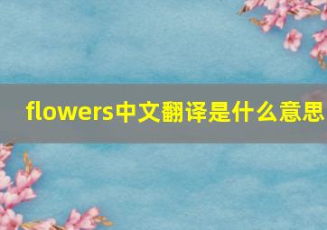 flowers中文翻译是什么意思