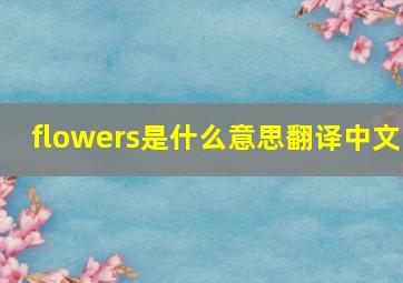 flowers是什么意思翻译中文