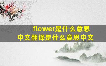 flower是什么意思中文翻译是什么意思中文