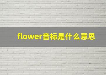 flower音标是什么意思