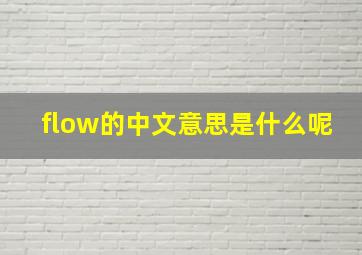 flow的中文意思是什么呢