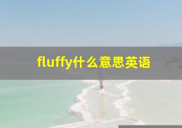 fluffy什么意思英语