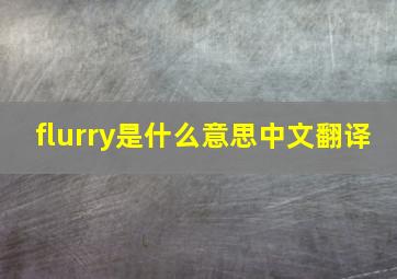 flurry是什么意思中文翻译