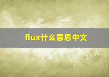 flux什么意思中文