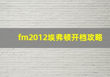 fm2012埃弗顿开档攻略