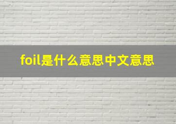 foil是什么意思中文意思