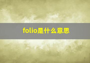 folio是什么意思