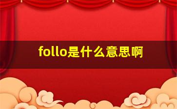 follo是什么意思啊