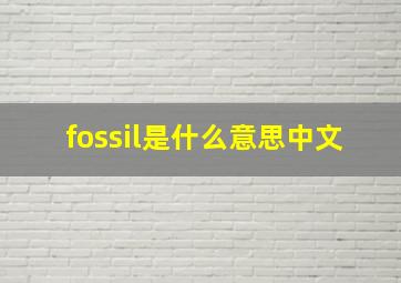 fossil是什么意思中文