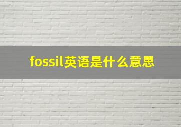 fossil英语是什么意思