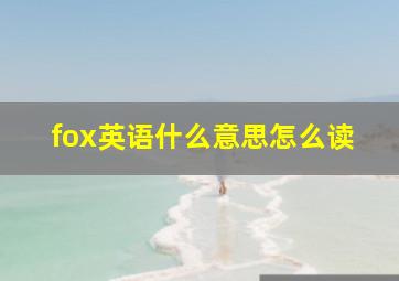 fox英语什么意思怎么读