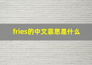 fries的中文意思是什么