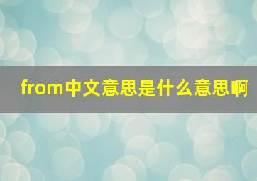 from中文意思是什么意思啊