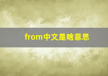 from中文是啥意思