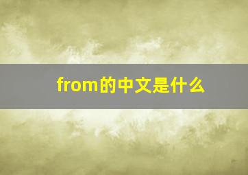 from的中文是什么