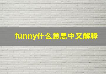 funny什么意思中文解释